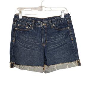 Tommy Hilfiger Women's Jean Shorts Sz 6 Frayed Cuffed Hem Blue Denim
